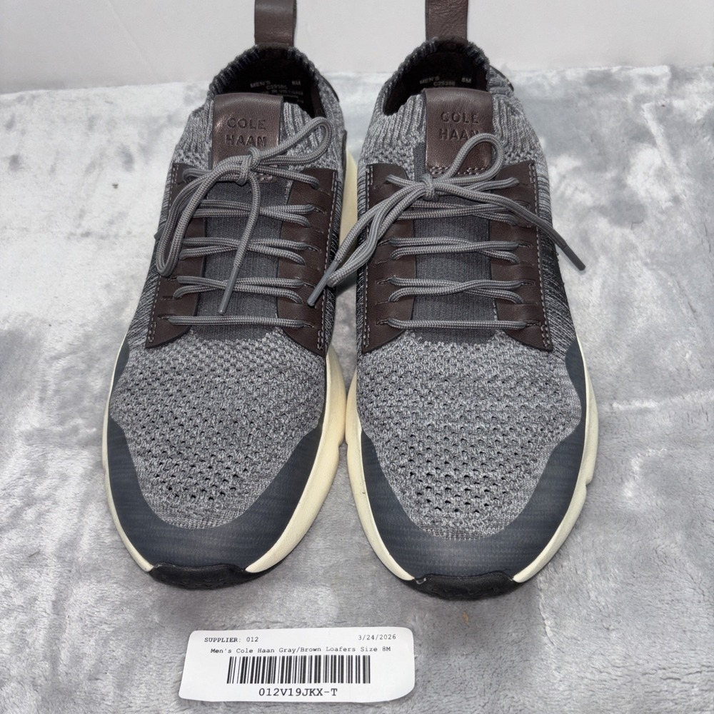 Cole Haan Zerogrand Motion Men's 8M Trainer Knit Sneaker Gray Brown C29386